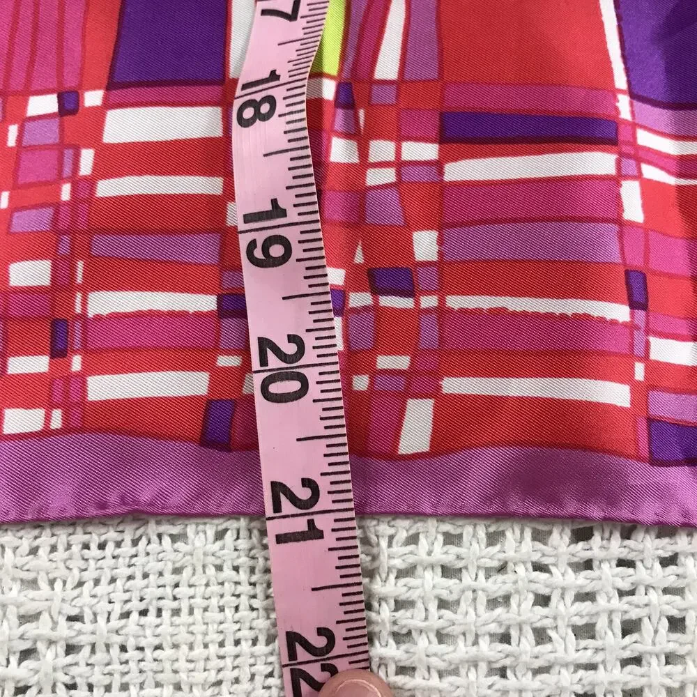 Pink Mod Scarf Sillook Japan Vintage Purple Retro Geometric Colorful Square
